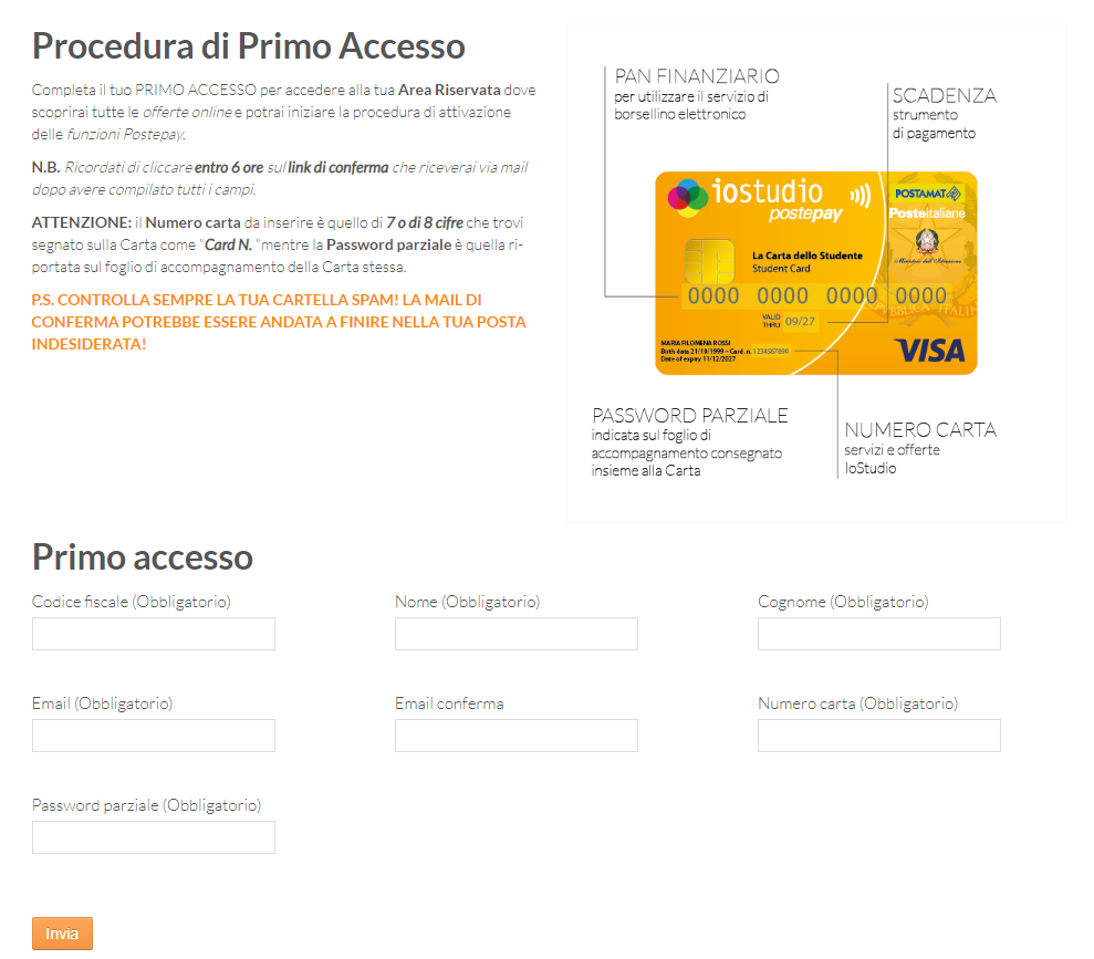 Registrazione PortaleIoStudio